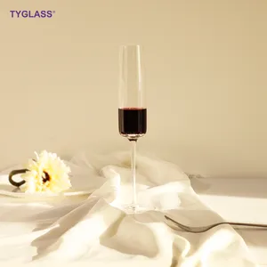 TYGLASS定制手吹红酒杯透明酒杯高级水晶婚礼圣诞香槟长笛水杯