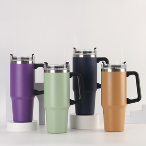 Nuevo Estilo Termo de Acero Inoxidable 304 de 40oz con Asa y Popote, Aislamiento Térmico de 12-24 Horas, Ecológico - Product Image 1