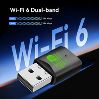 Adaptador USB WiFi6 2 en 1 AX600, Tarjeta de Red Inalámbrica de Doble Banda sin Controladores, Receptor y Transmisor WiFi