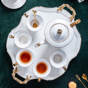 Wholesale Nordic Simple White Hand-painted Gold Afternoon <b>Tea</b> Porcelain Coffee <b>Set</b> - Product Image 6