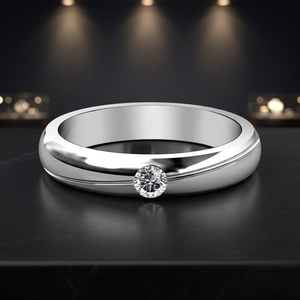 <b>Men</b>’s Classy Round Diamond Ring Elegant Luxury Wedding Engagement Band Premium Fine Jewelry for <b>Men</b> - Product Image 2
