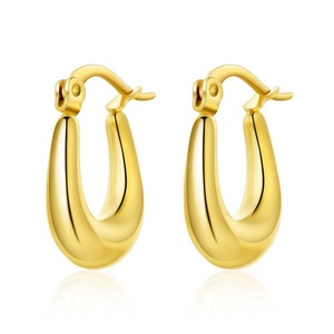 Joyería Vintage, Aros de Oro de 18 Quilates, Pendientes Gruesos de Oro para Boda - Product Image 3
