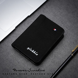 Portefeuille vertical court en toile pour hommes, vente en gros |   Portefeuille fin avec pince à billets et porte-cartes |   Portefeuille pour homme tendance transfrontalier - Product Image 3