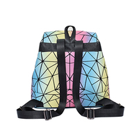 Sac à dos en cuir réfléchissant pour femme, pochette holographique à la mode, 1 pièce/sac en poly + fermeture éclair en Carton, 1 pièce