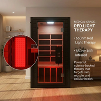 Sauna intérieur électrique traditionnel à infrarouge pour thérapie par la lumière rouge, avec fonction vapeur, pour usage domestique