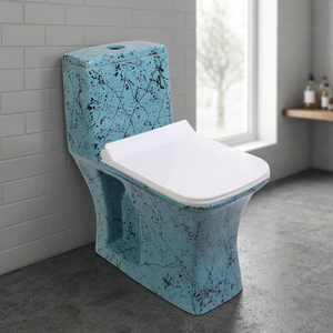 Armario de agua de una pieza de cerámica con estampado Natural azul de lujo, artículos sanitarios, baño al por mayor - Product Image 1