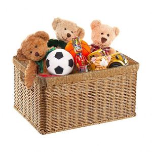 Maßgefertigte Rattan-Box Brotkorb Mit Leinenbeutel Waschkorb Wäschekorb Staubschutz Schwarz Weiß - Product Image 2