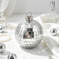 Handgefertigte Silberne Glas-Discokugel mit Lasereffekt für Bar, Bühne und Weihnachtsbaum-Dekoration
