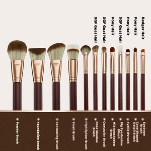 Nhãn Hiệu Riêng Chất Lượng Cao Dê Tóc Tùy Chỉnh Bằng Gỗ Trang Điểm Bàn Chải Chuyên Nghiệp Số Lượng Lớn Trang Điểm Bàn Chải Thiết Lập - Product Image 2