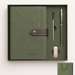 Corporate A5 Notebook <b>Pen</b> Gift Set with <b>Refill</b> and USB, Premium Office Stationery Gift Box - Product Image 6