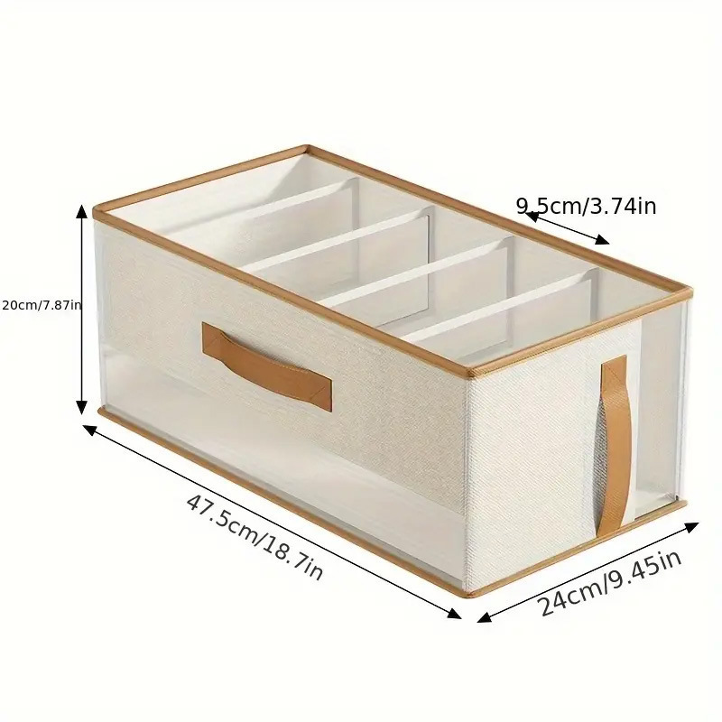 Caja de almacenamiento con borde de pu de 5 compartimentos y ventana sin tapa