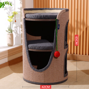 Оптовая продажа, два трехслойных роскошных сизальных когтетей, кошачий туннельный домик - Product Image 5