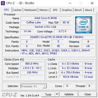 Pc/klien/Tablet I5 8400 CPU Intel Core I5 prosesor ke-8 6 Total Core 6 Total thread