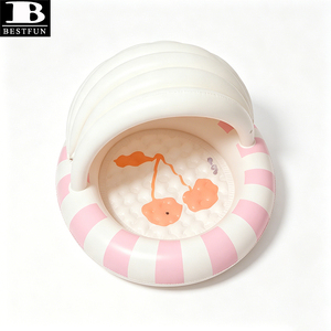 <span class=keywords><strong>Piscina</strong></span> <span class=keywords><strong>Inflable</strong></span> <span class=keywords><strong>para</strong></span> Bebés <span class=keywords><strong>con</strong></span> Toldo, PVC Reforzado, Color Rosa Cereza, Piso Suave <span class=keywords><strong>para</strong></span> Jugar al Aire Libre en el Patio Trasero - Product Image 6
