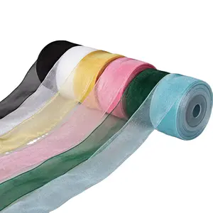 Solid color sheer ribbons for gift wrapping ribbons customized color ribbon bows