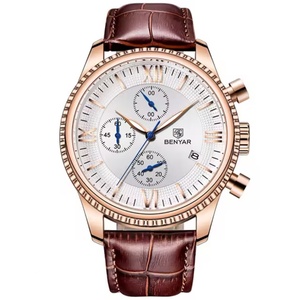Reloj Deportivo de Pulsera para Hombre BENYAR 5129, Cronógrafo de Cuarzo con Caja de Aleación y Correa de Cuero - Product Image 3