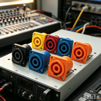 Connecteur audio Speakon à 4 pôles pour châssis, montage sur panneau carré, prise femelle