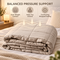 Couverture lestée chauffante multi-tailles, 100 % fibre de bambou, garnissage en billes de verre, couleur unie, couette matelassée pour la maison et les voyages