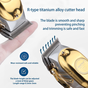 Hiena-202 điện tóc Clipper Cordless Máy cắt tóc chuyên nghiệp Barber grooming Kit USB sạc nhà máy giá - Product Image 5