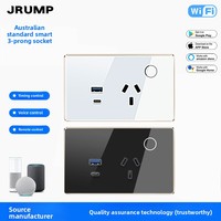Prise murale intelligente australienne 16A avec panneau en verre, commande tactile, WIFI, Zigbee, USB/Type-C, compatible Apple HomeKit, fonction minuterie