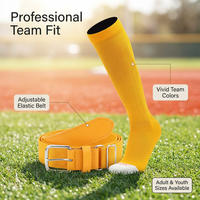 Ensemble de chaussettes et ceinture de baseball pour jeunes et adultes, chaussettes de softball montantes, ensemble uniforme d'équipe, couleurs personnalisées, logo OEM