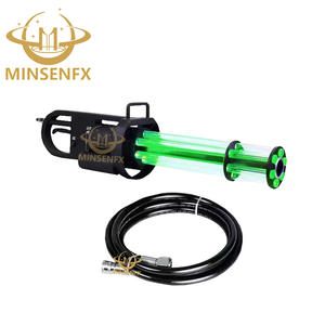 MINSENFX Nova Pistola Girar LED <span class=keywords><strong>CO2</strong></span> Gun RGB Jet Cannon Seis Olhos Máquina Cryo Efeito Especial Jet Gatling Gun Para DJ Disco evento - Product Image 5