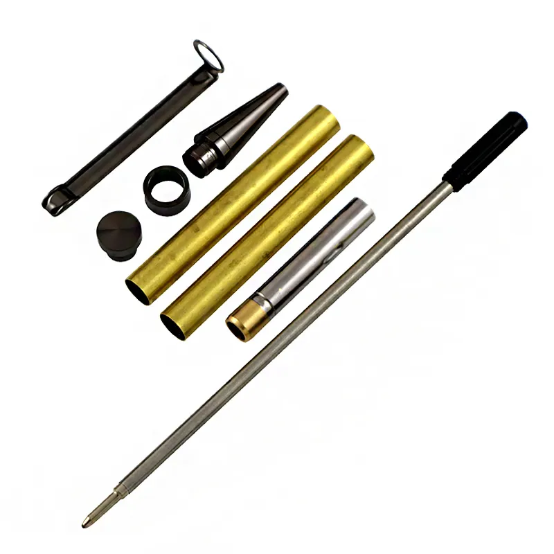 RTS Keine MOQ Drechseldrehmaschine Stift Kits Taiwan Lager Gestrafft Gold Silber Gun Metall Twist 7mm Slimline Stift Drehen Kit