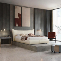 Lit King Size Moderne Réglable en Cuir Véritable avec Fonction Rafraîchissante pour Hôtels de Luxe Français et Mobilier Immobilier