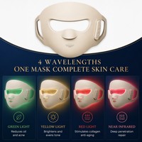 Masque facial LED sans fil professionnel à photons, 4 longueurs d'onde, anti-âge, anti-acné, collagène, rechargeable, FCC CE, usine OEM