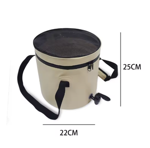 Складное водонепроницаемое круглое ведро-таз для кемпинга и активного отдыха из ПВХ, 10 л/15 л/20 л, с сетчатой крышкой - Product Image 3