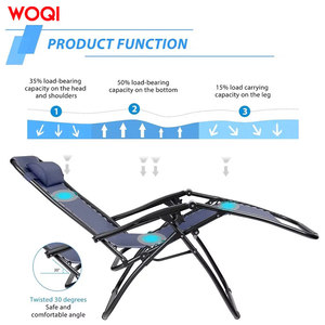 Silla de playa plegable portátil Woqi, color azul marino, inclinable, con portavasos, para camping, viajes, deportes de montaña - Product Image 5