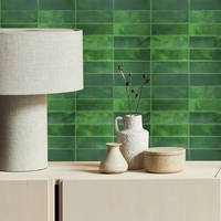 Carreaux muraux autocollants 3D modernes pour la décoration intérieure, carreaux de crédence de cuisine verts, accents de bordure verts pour la pièce