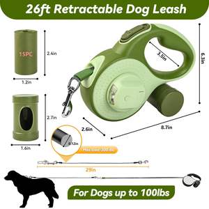 Guinzaglio retrattile per cani con cavo a prova di masticazione LED erogatore di luce sacchetti per cacca 360 ° senza groviglio - Product Image 2