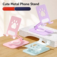 Soporte Universal Plegable de Metal para Teléfono Celular y Tablet, Soporte Giratorio 360° Personalizable para Escritorio
