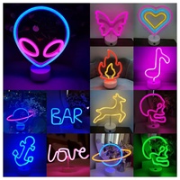Lampe néon 3D LED personnalisée en gros, alimentée par piles 3AA ou USB, pour la décoration d'Halloween et de la Saint-Valentin