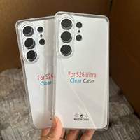 Coque transparente pour Samsung S26 Ultra S25 Edge S24 FE S23 S22 Plus, en TPU souple, protection intégrale de l'objectif de l'appareil photo