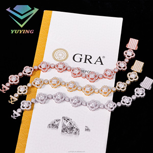 กำไลข้อมือทรงกลมดีไซน์ใหม่ ประดับเพชรโมอิสซาไนต์ VVS ชุบทอง เงินแท้ 925 ผ่านการทดสอบเพชร พร้อมใบรับรอง GRA กำไลรูปใบโคลเวอร์ - Product Image 3