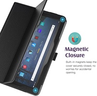 Fire HD 10 Fire HD 10 Plus Tablet için Moko Kılıf, Otomatik Uyandırma/Uyku Özellikli İnce Katlanabilir PU Deri Standlı Kılıf, Siyah