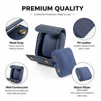 Étui à montres en cuir PU à 2 emplacements, organiseur double pour montres, support de rangement de voyage avec logo personnalisé, vente en gros