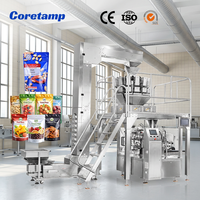 Machine d'emballage automatique rotative pour sachets préformés à fermeture éclair Doypack pour snacks, chips, popcorn et aliments