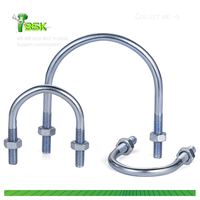Boulons en U carrés en acier inoxydable 304 avec écrous et rondelles pour plaque de fixation M6 M8 M10 M12 – Fixation de tuyaux carrés