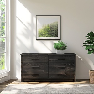 Meuble de salon de style classiquement moderne, armoire latérale en bois avec six tiroirs - Product Image 2