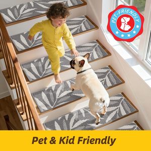 Alfombrillas Antideslizantes para Escaleras de 9" X 28" del Fabricante, Suaves y Cómodas, Autoadhesivas, para Escalones de Madera - Product Image 6