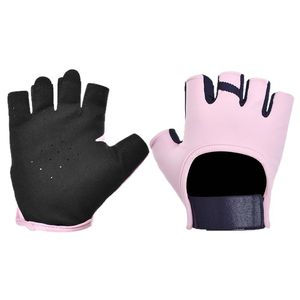 Women's Fitness <b>Gloves</b> Half Finger Pink Breathable Gym Yoga <b>Weight</b> <b>Training</b> Cycling Wrist Support - Product Image 1