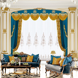 Rideaux occultants thermiques en tissu chenille à motif floral de style <span class=keywords><strong>baroque</strong></span> opulent, isolés pour toutes les saisons, avec cantonnière - Product Image 2