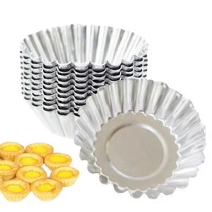 Moules à tartelettes en aluminium réutilisables, moules à mini-tartelettes en métal cannelé, moules à cupcakes antiadhésifs pour la pâtisserie à domicile - Product Image 4