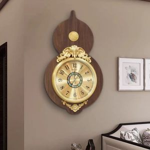 European Style Gourd Wall <b>Clock</b> Metal Decor Silent <b>Battery</b> Powered For Living Room Entryway Home - Product Image 3