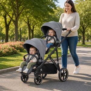 Passeggino Doppio Leggero Brightbebe per Neonati e Bambini, Compatto e Facile da Piegare con Tettuccio Regolabile - Product Image 6