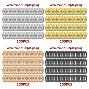 Stainless Steel Modular Bracelet Watch Band 100 Piece DIY Accessory Durable Plated Quadrilateral Design - Product Image 4