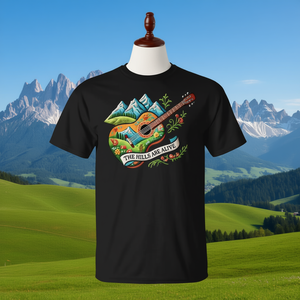 Camiseta musical The Hills Are Alive con diseño de teatro musical, color negro - Product Image 3